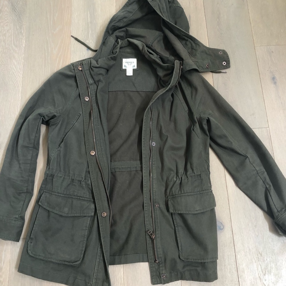 Forever 21 Green Trench Coat